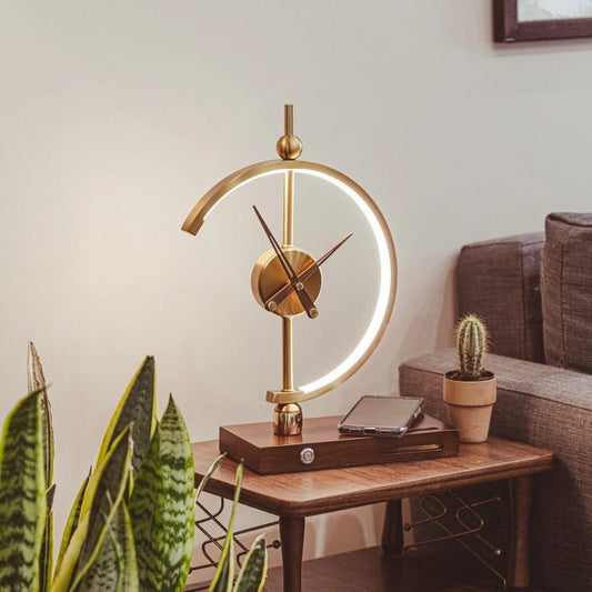 Uur table lamp with clock on a nightstand
