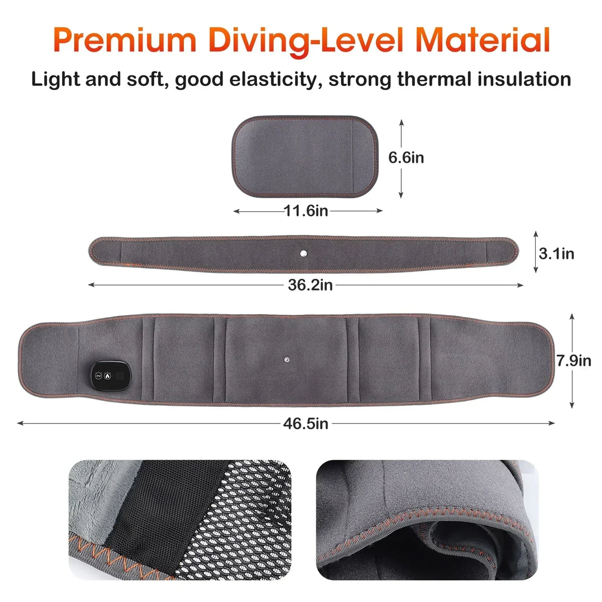 Heated Back Massager Belt – Cordless Heating Pad for Back with Vibration