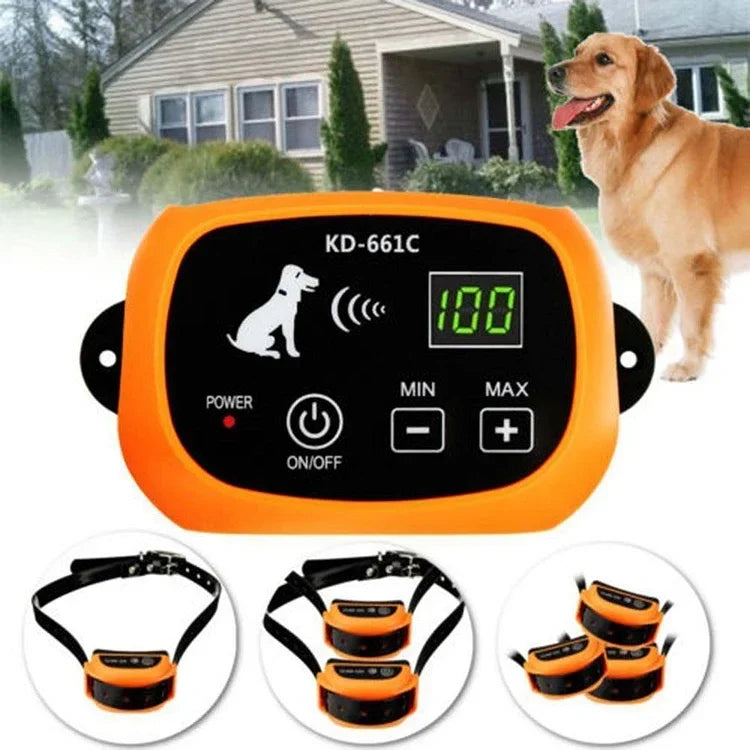 Wireless dog fence with rechargeable training collar
