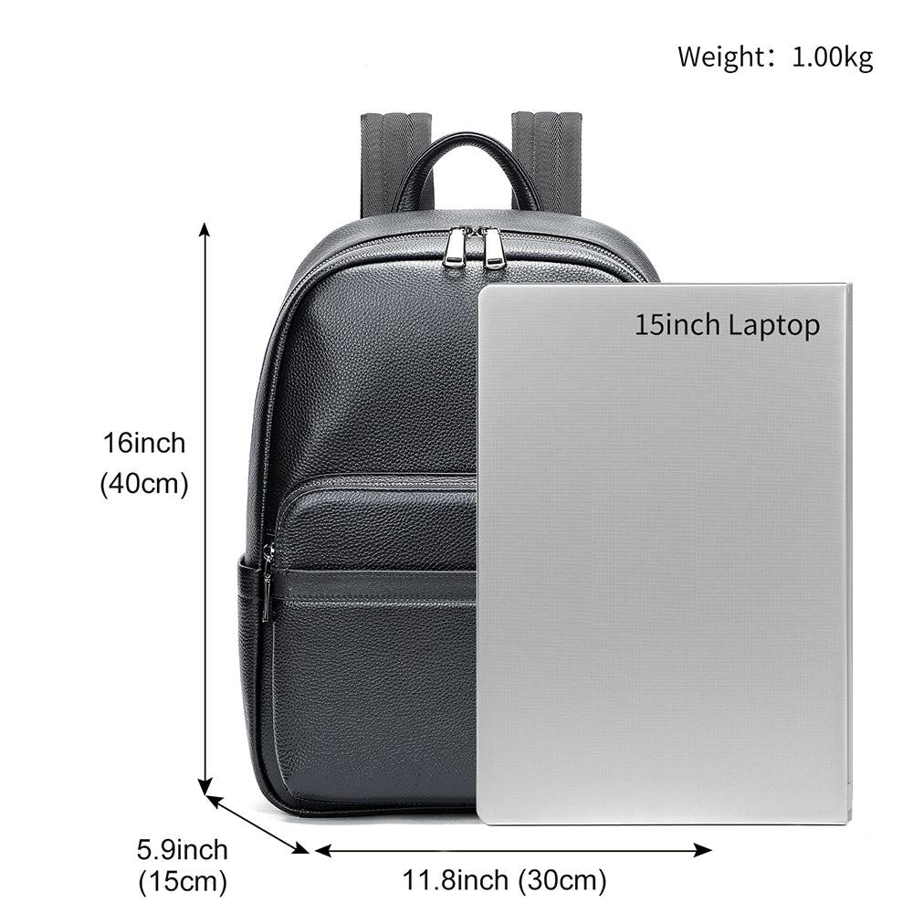 High-End Genuine Cowhide Leather Backpack for Men - Business Travel Laptop Bag