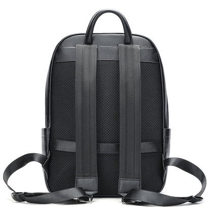 High-End Genuine Cowhide Leather Backpack for Men - Business Travel Laptop Bag