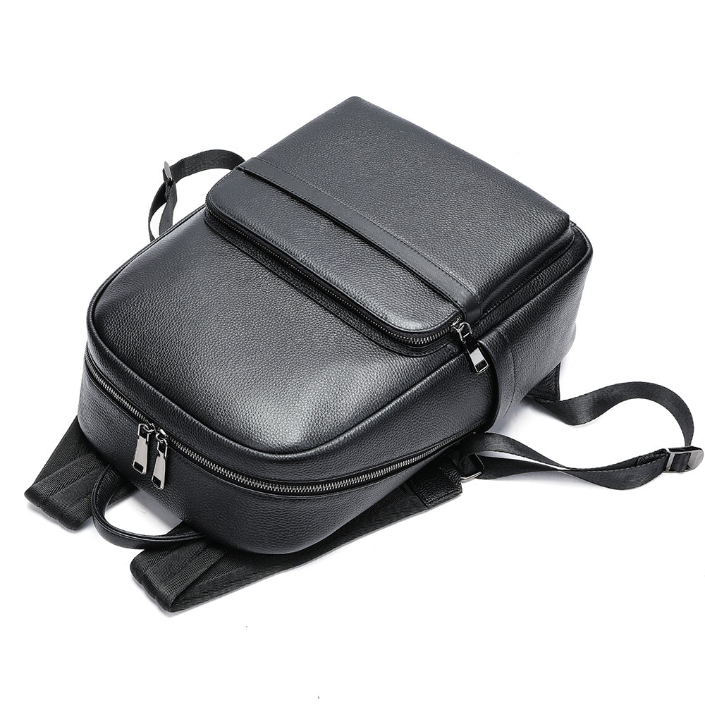 High-End Genuine Cowhide Leather Backpack for Men - Business Travel Laptop Bag