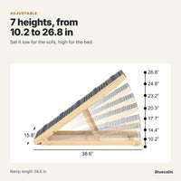 Dog ramp with 7 adjustable heights from 10.2 to 26.8 inches, 38.6 inch length