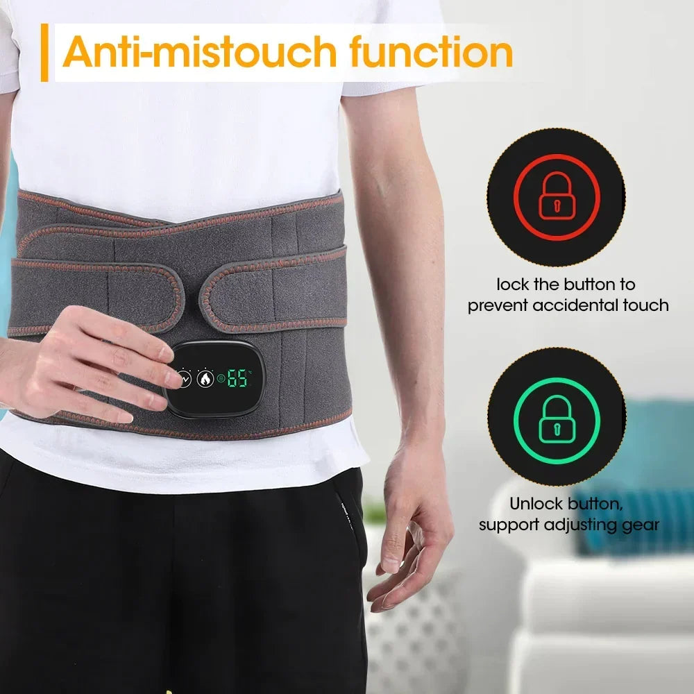 Heated Back Massager Belt – Cordless Heating Pad for Back with Vibration