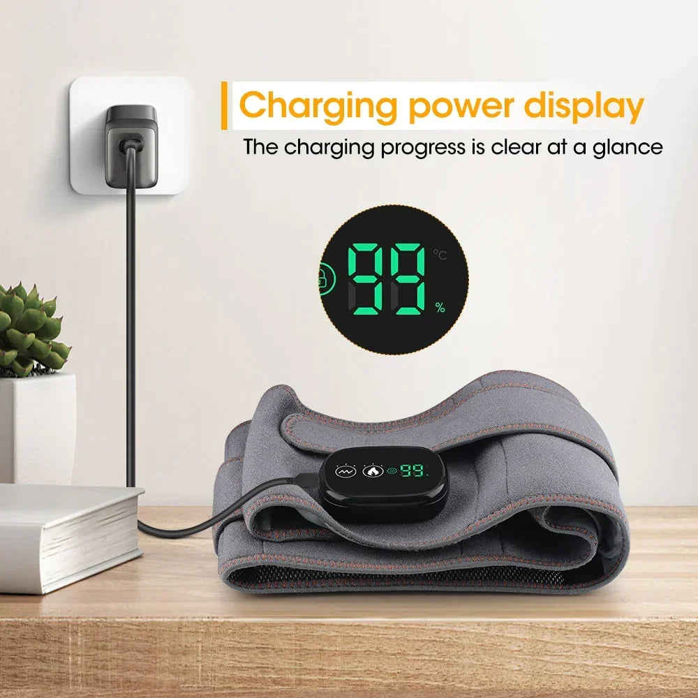 Heated Back Massager Belt – Cordless Heating Pad for Back with Vibration