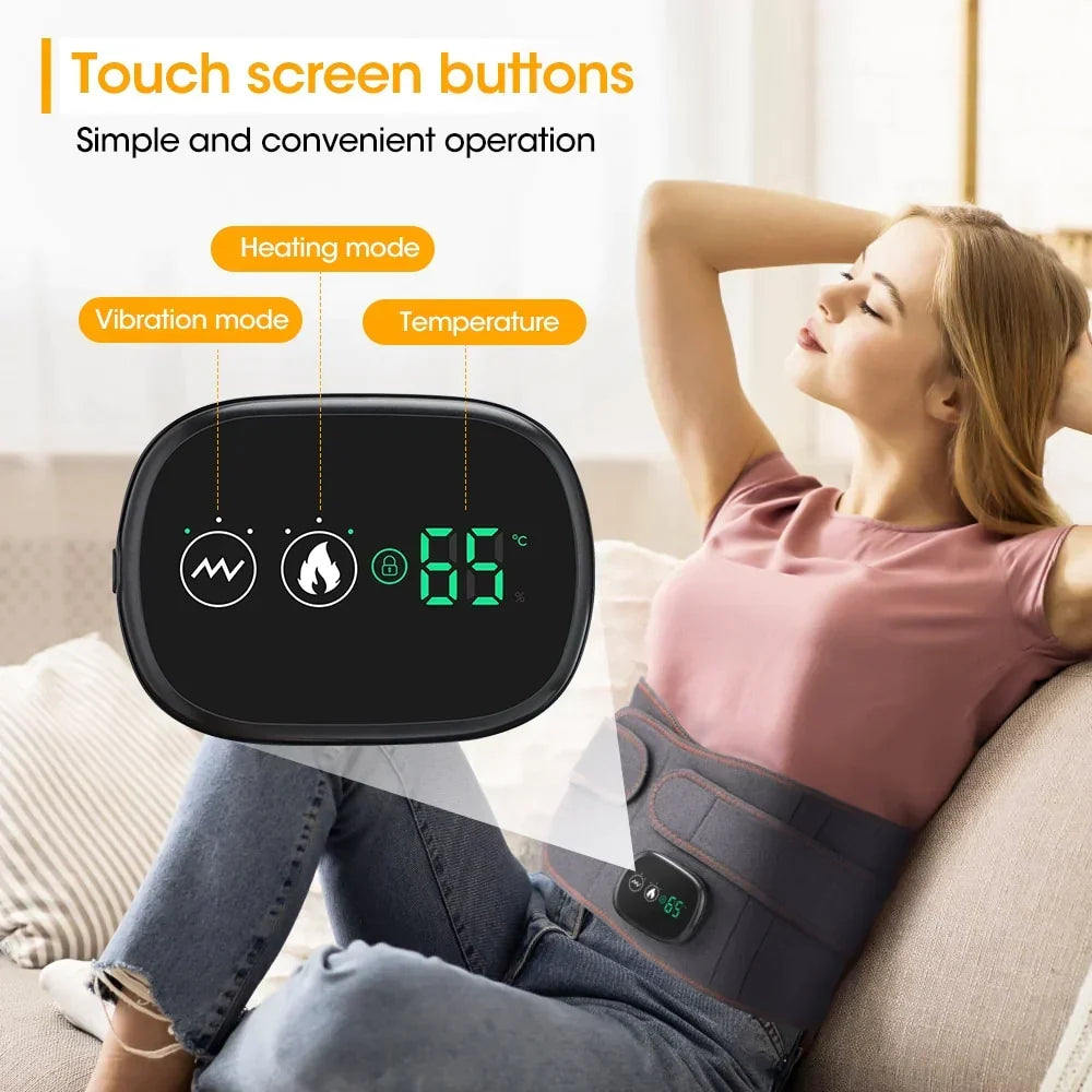 Heated Back Massager Belt – Cordless Heating Pad for Back with Vibration