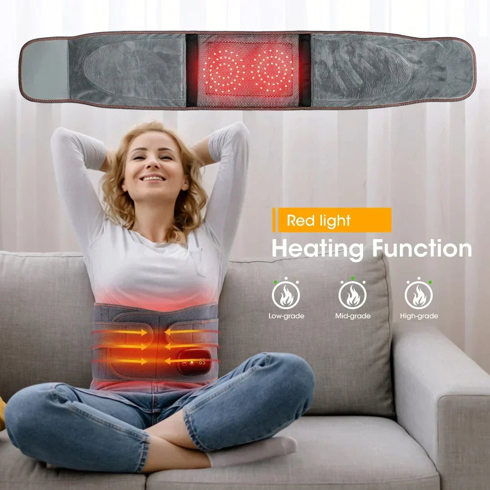 Heated Back Massager Belt – Cordless Heating Pad for Back with Vibration