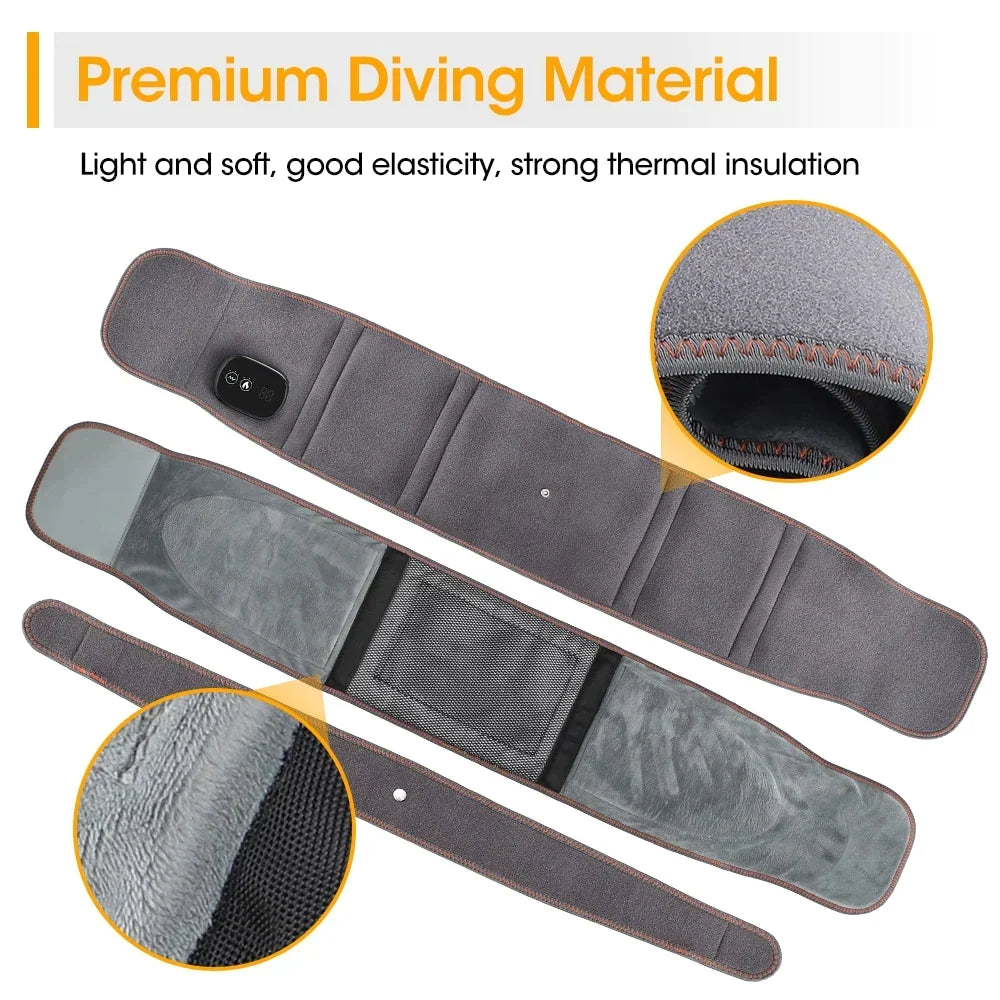 Heated Back Massager Belt – Cordless Heating Pad for Back with Vibration
