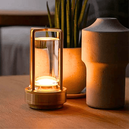 Kristal table lamp on a sideboard