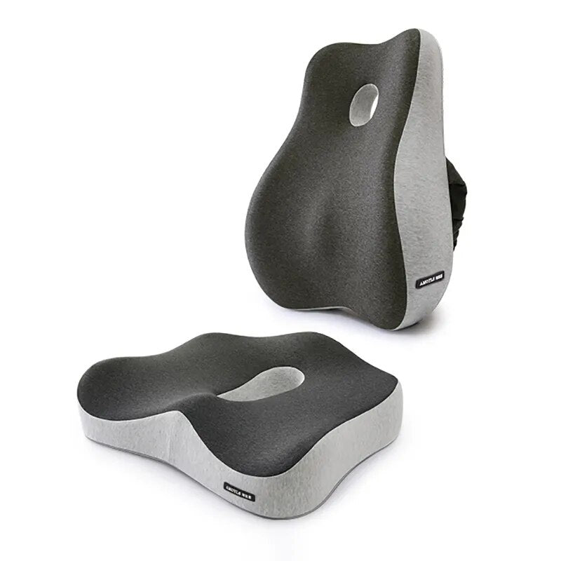 Lumbar Support Pillow & Seat Cushion Set – Memory Foam for Office Chair