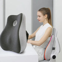 Lumbar Support Pillow & Seat Cushion Set – Memory Foam for Office Chair