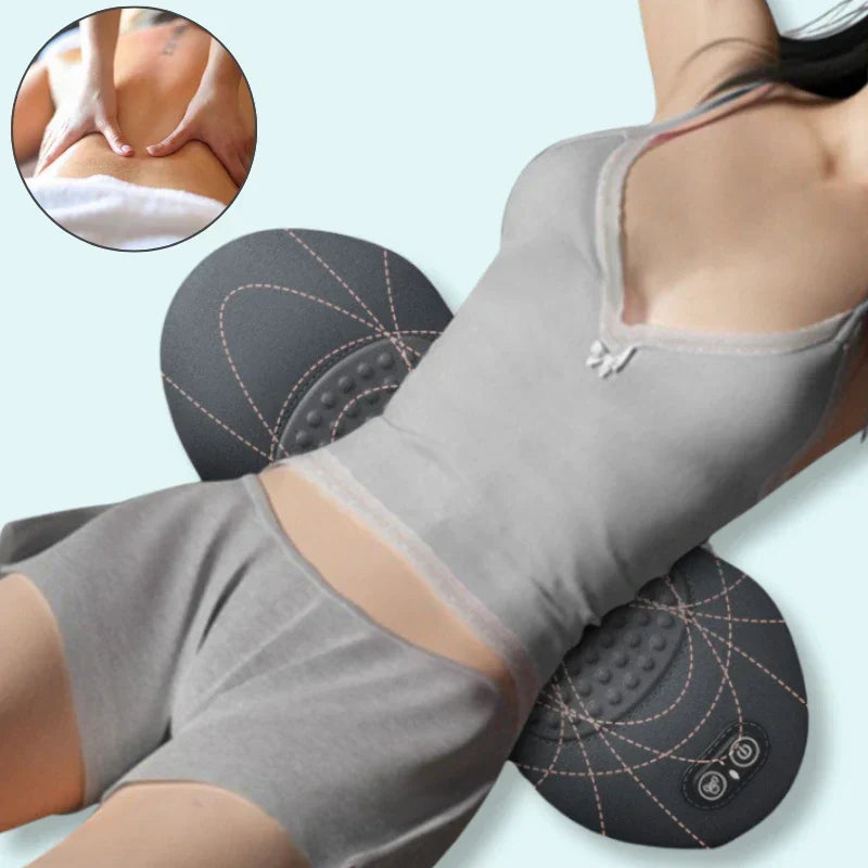 Back Stretcher with Heat & Vibration – 3-in-1 Lumbar Back Massager, Rechargeable