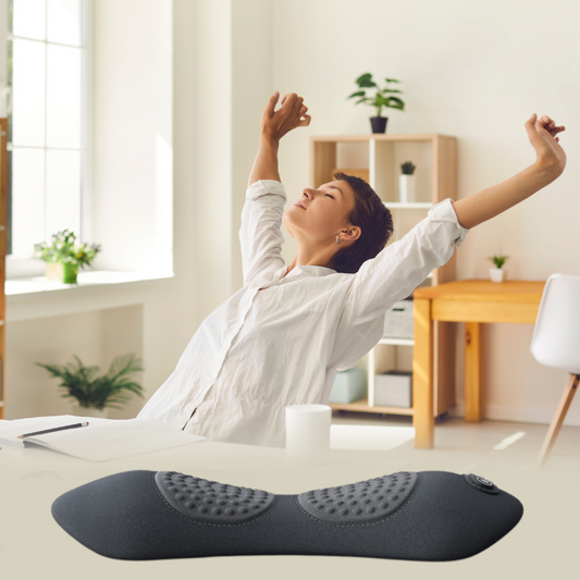 Back Stretcher with Heat & Vibration – 3-in-1 Lumbar Back Massager, Rechargeable