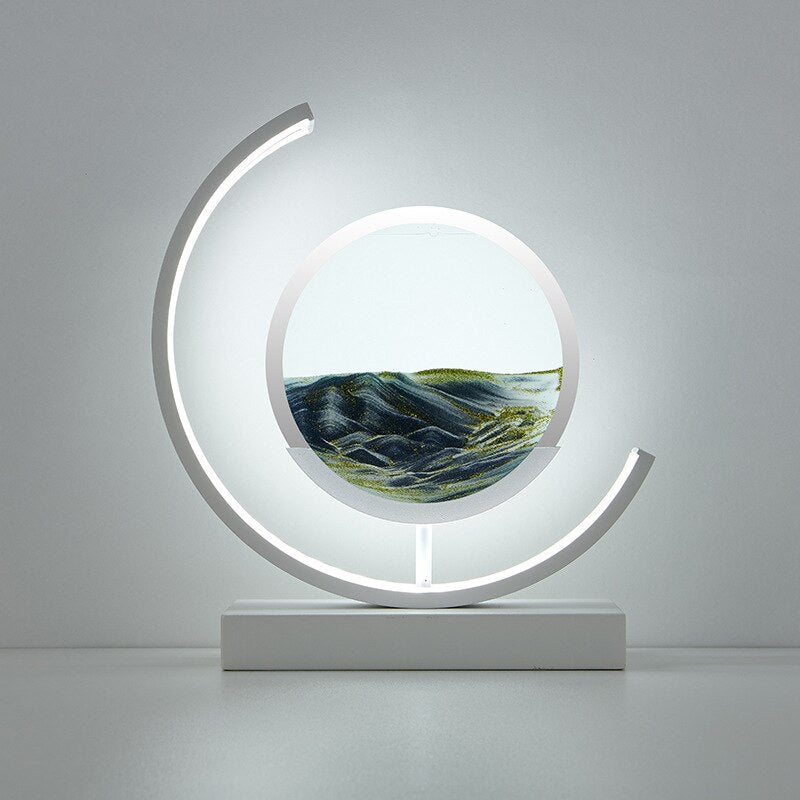 Duna moving sand lamp with blue sand