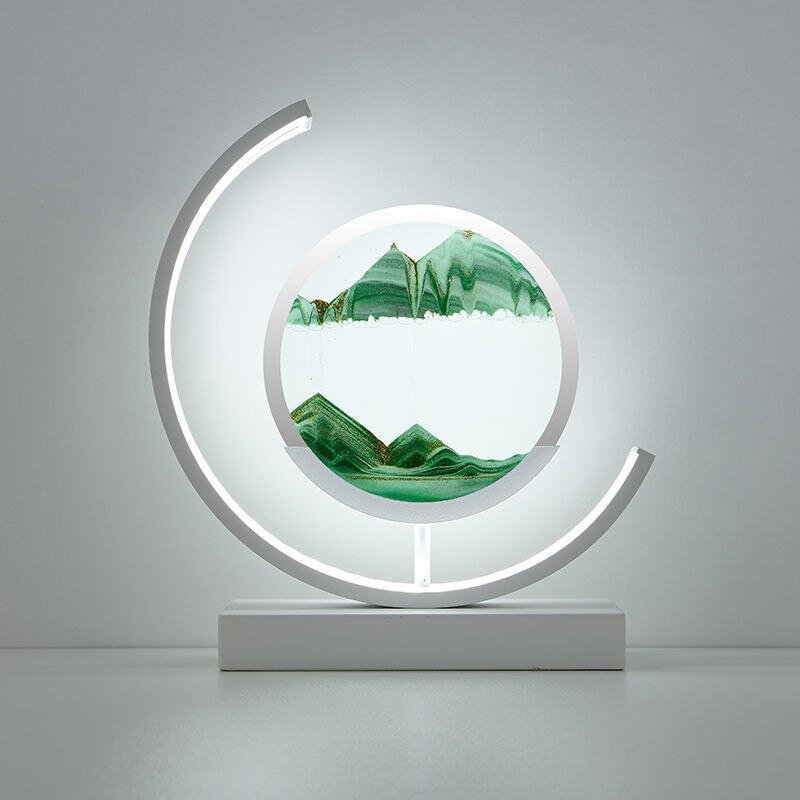 Duna moving sand lamp as mood light in a living room