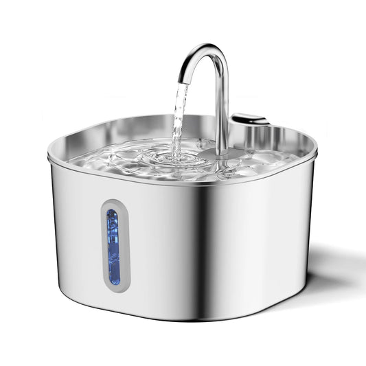 Square stainless steel cat water fountain