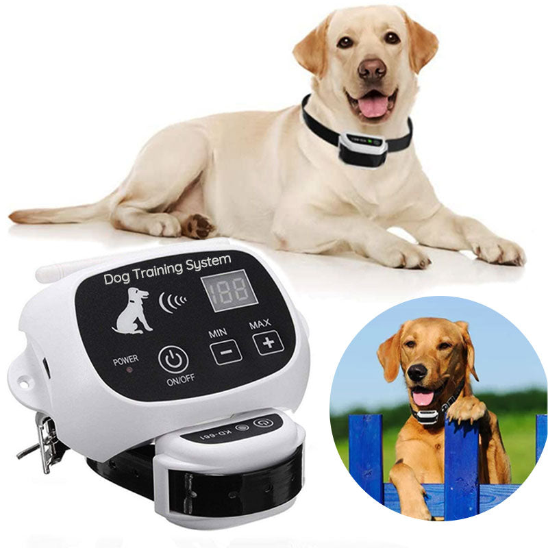 Wireless dog fence with rechargeable training collar