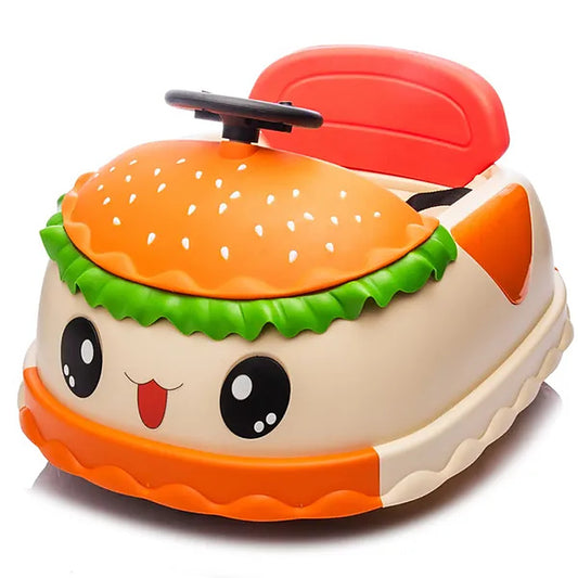 BlueBun hamburger bumper car for kids, front view