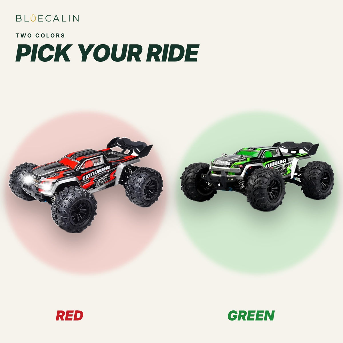 BlueDrift RC car in red and green