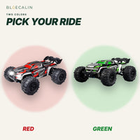 BlueDrift RC car in red and green