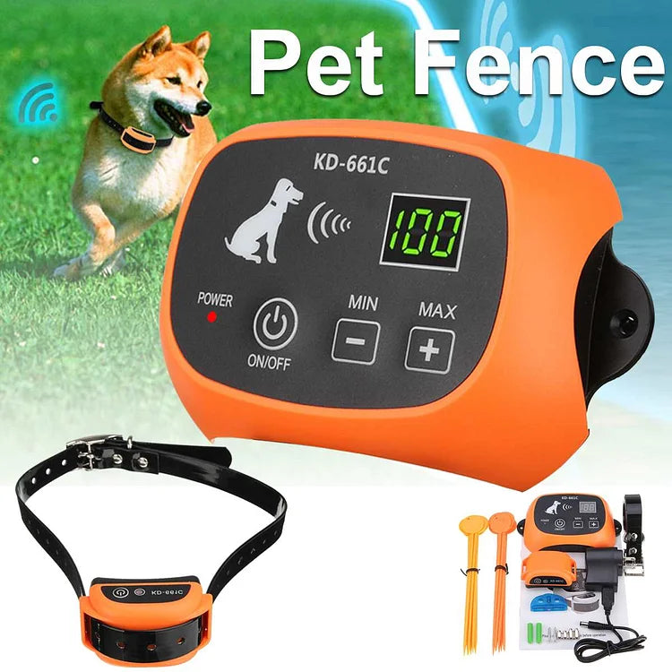 Wireless dog fence with rechargeable training collar