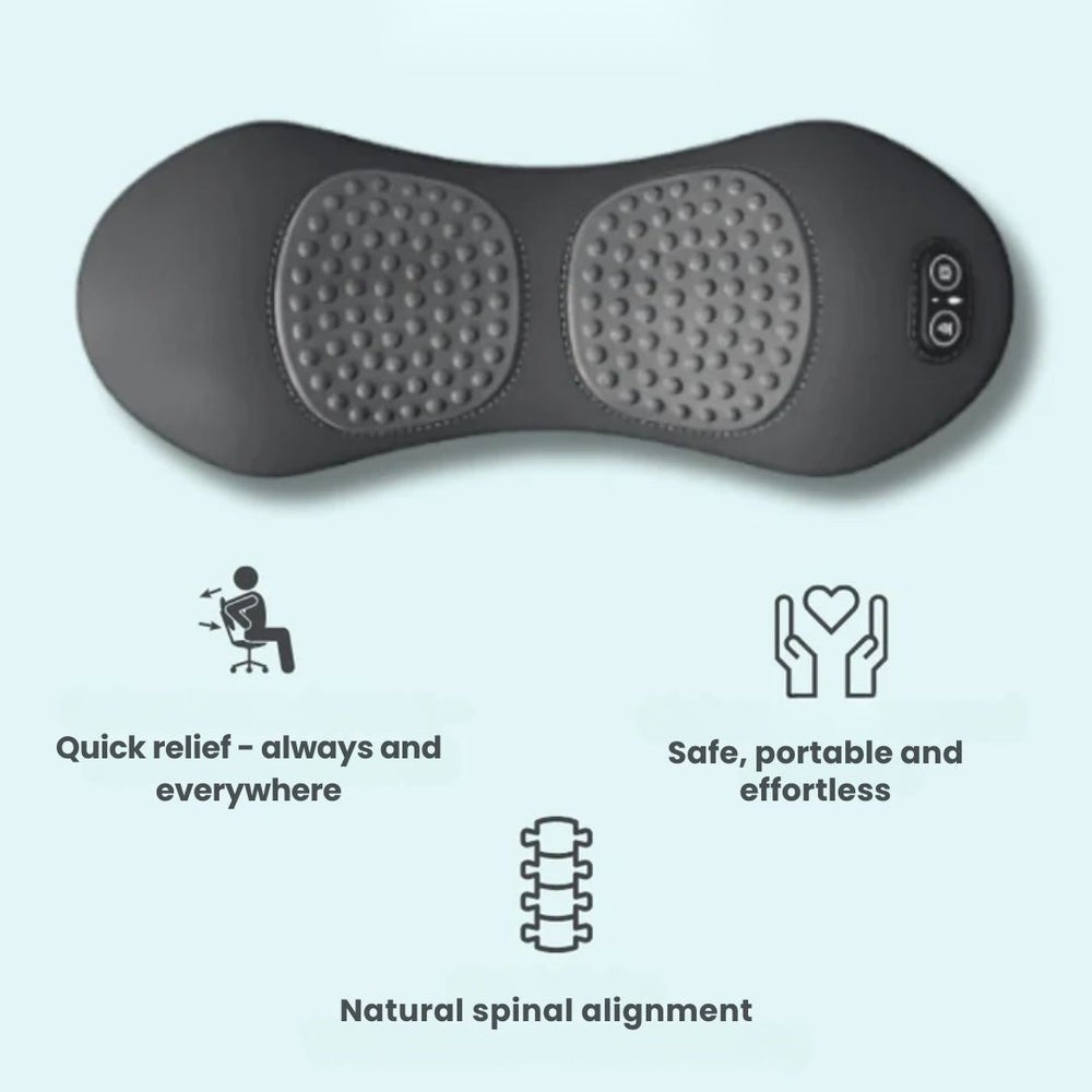 Back Stretcher with Heat & Vibration – 3-in-1 Lumbar Back Massager, Rechargeable