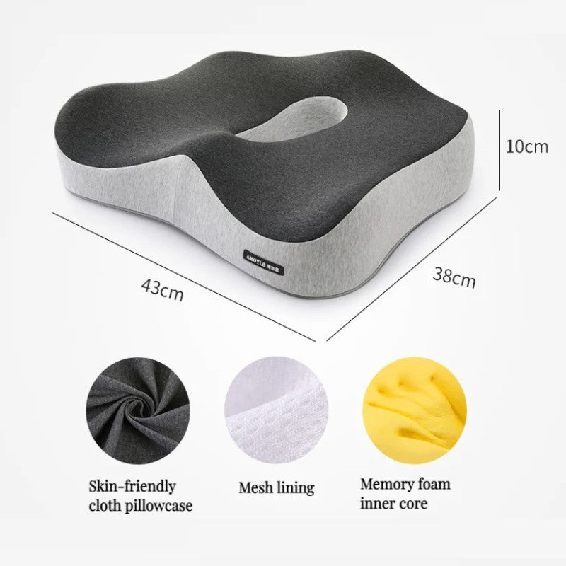 Lumbar Support Pillow & Seat Cushion Set – Memory Foam for Office Chair