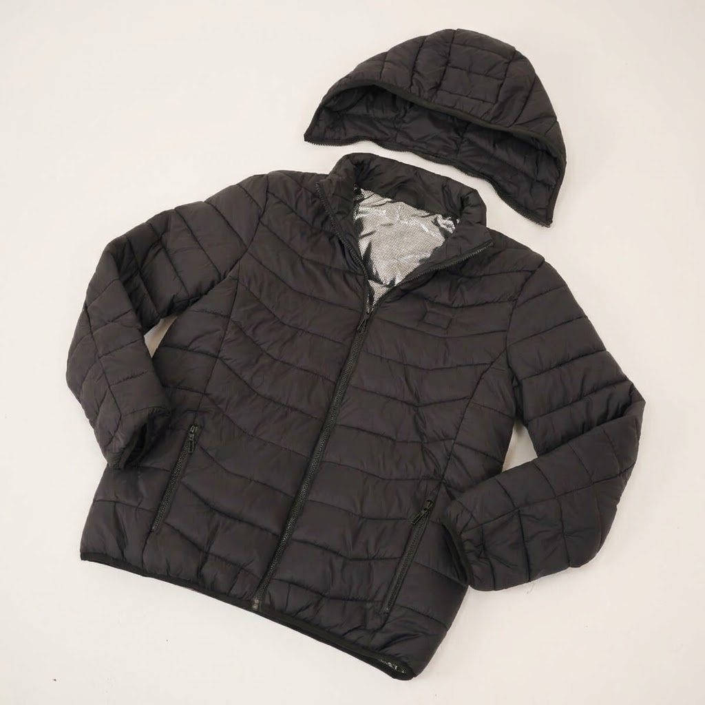 Heated jacket with the hood detached