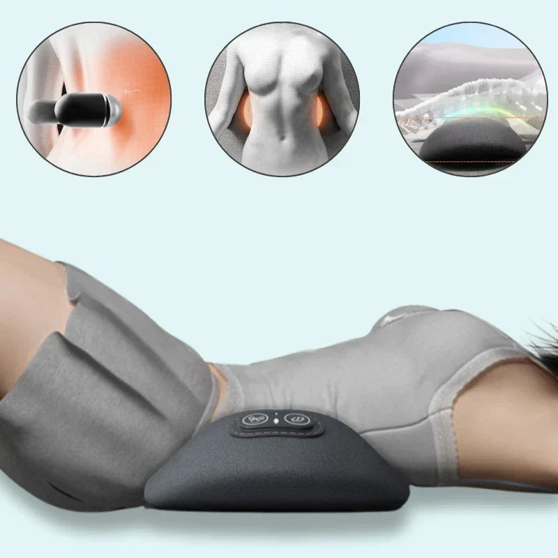 Back Stretcher with Heat & Vibration – 3-in-1 Lumbar Back Massager, Rechargeable