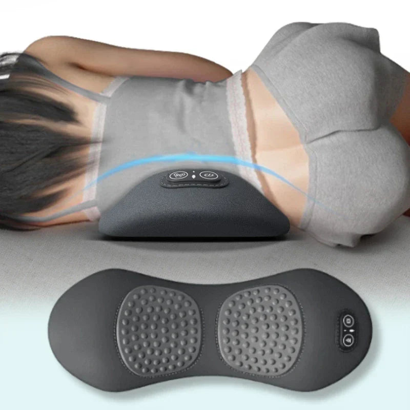 Back Stretcher with Heat & Vibration – 3-in-1 Lumbar Back Massager, Rechargeable