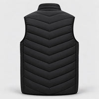 Heated vest back view with chevron quilting