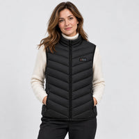 Woman wearing the unisex heated vest